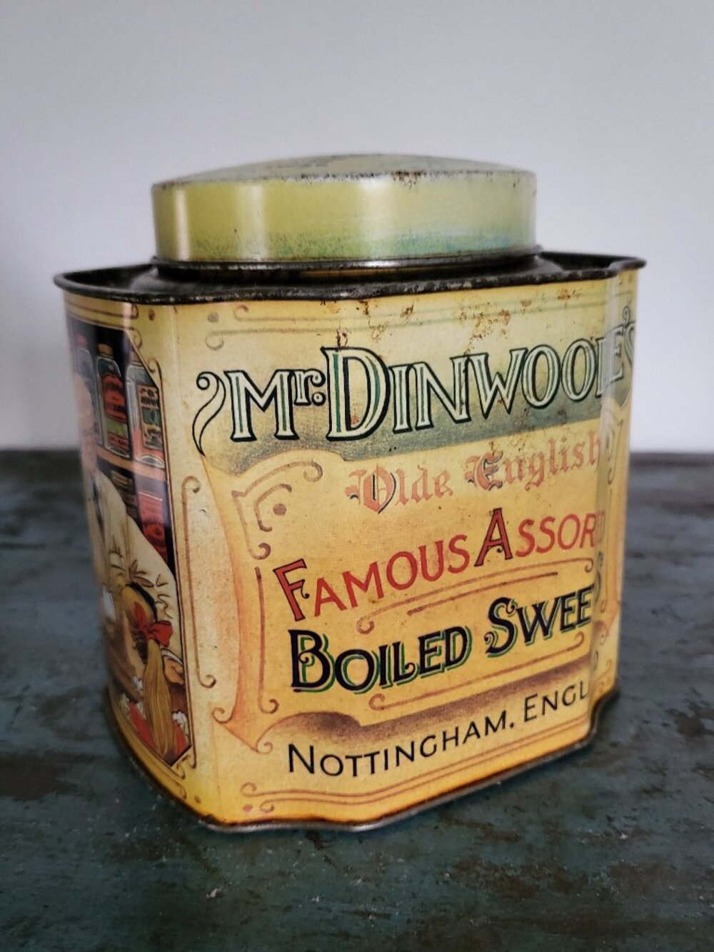 Vintage Mr. Dinwoodie's Sweets Tin Nottingham England Collectors Metal Vintage